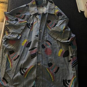 Chambray denim graphic shirt. Xs. TAKE PRIDE collection at Target. Good cond.